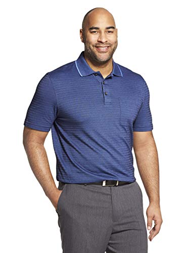 Van Heusen Men's Flex Short Sleeve Stretch Stripe Polo Shirt, Blue Underground, X-Large
