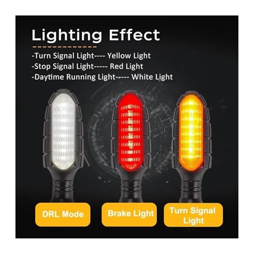 Intermitentes de moto 12V luces de señalización ámbar con perno M8 universal 5