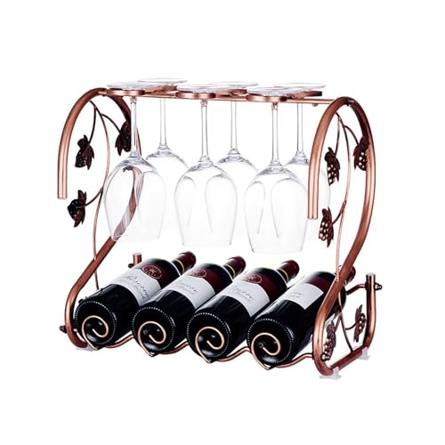 Soporte Vintage de Bronce para 4 Botellas y 6 Copas miniatura 1