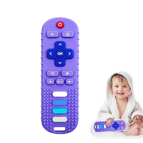 Image of Baby Teether Toy, TV Remote Control Shape Teething Baby Toys for Infants, Baby Chew Remote Teether Toys for Babies 3-24 Months,BPA Free