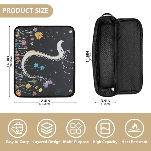 Bolsa de viaje y tapete resistente al calor para herramientas de cabello, organizador para planchas, alisadoras y rizadores con diseño Cute Dragon miniatura 4