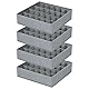 Homsorout Unterwäsche Organizer Socken Organizer - Schublade Organizer Faltbare 24 Zellen Ordnungssystem Kleiderschrank Schrank Organizer, Aufbewahrungsboxen, Socken, Krawatten, BHs, 4 Stück, Grau