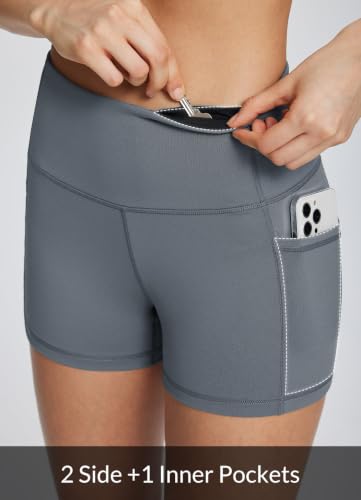 Image of baleaf Women's High Waist Biker Shorts with 3 Pockets