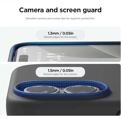 Image of Premium Liquid Silicone Case for iPhone 16 Plus - Slim Full Body Protective Back Cover with Soft Microfiber Lining, Anti-Slip Grip Scratch Resistant Phone Case (Black)