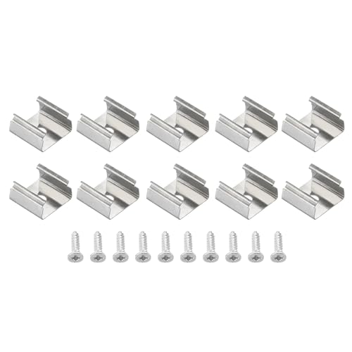 PATIKIL Clips Pour Bande Lumineuse Led Lot De 100 Supports De Fixation En Acier Inoxydable Avec Vis Pour Câble Ruban brillant Néon Rgb De 13Mm-15Mm