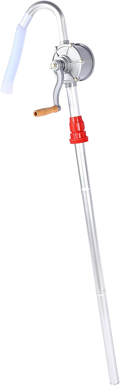 Hand Crank Barrel Pump 29L min 70RPM Aluminum Alloy Rotary Hand Crank Oil Barrel Drum Pump for Fuel Oils Diesel Lubricating Oil Cooking Oils