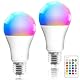 GBKDQQ 2x LED Lampe Farbwechsel, E27 10W RGB Glühbirne mit Fernbedienung, Dimmbar Farbige Leuchtmittel, 16 Farben, LED Birne Warmweiß 3000K