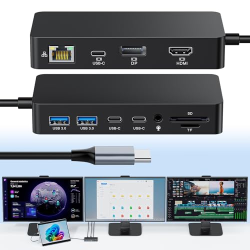 Microsoft Surface Thunderbolt 4 Dock 12-in-1 Triple Display Hub mit 4K@60Hz HDMI + USB-C + DisplayPort, Surface Pro Docking Station für Surface Pro 12/11/10/9/8/X/7+/7, Surface Laptop, Surface Go