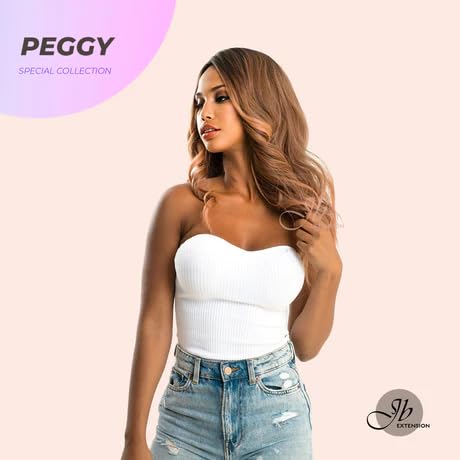 Miniatura 6 de PEGGY - Peluca ondulada de color durazno largo y rizado, natural para usar y llevar, sin pegamento, para fiesta, Halloween, pelucas sintéticas para