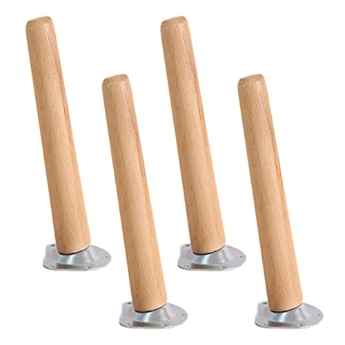 Patas de Repuesto oblicuas de Madera de Haya de 30 cm/11,8 Pulgadas para sofá, armarios, mesas de Comedor y escritorios. Incluye Tornillos y Placas de Montaje.