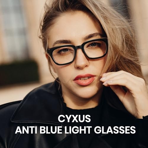 Image of Cyxus Blue Light Blocking Glasses Women Men TR90 Square Chunky Frame Computer Gaming Party 8237