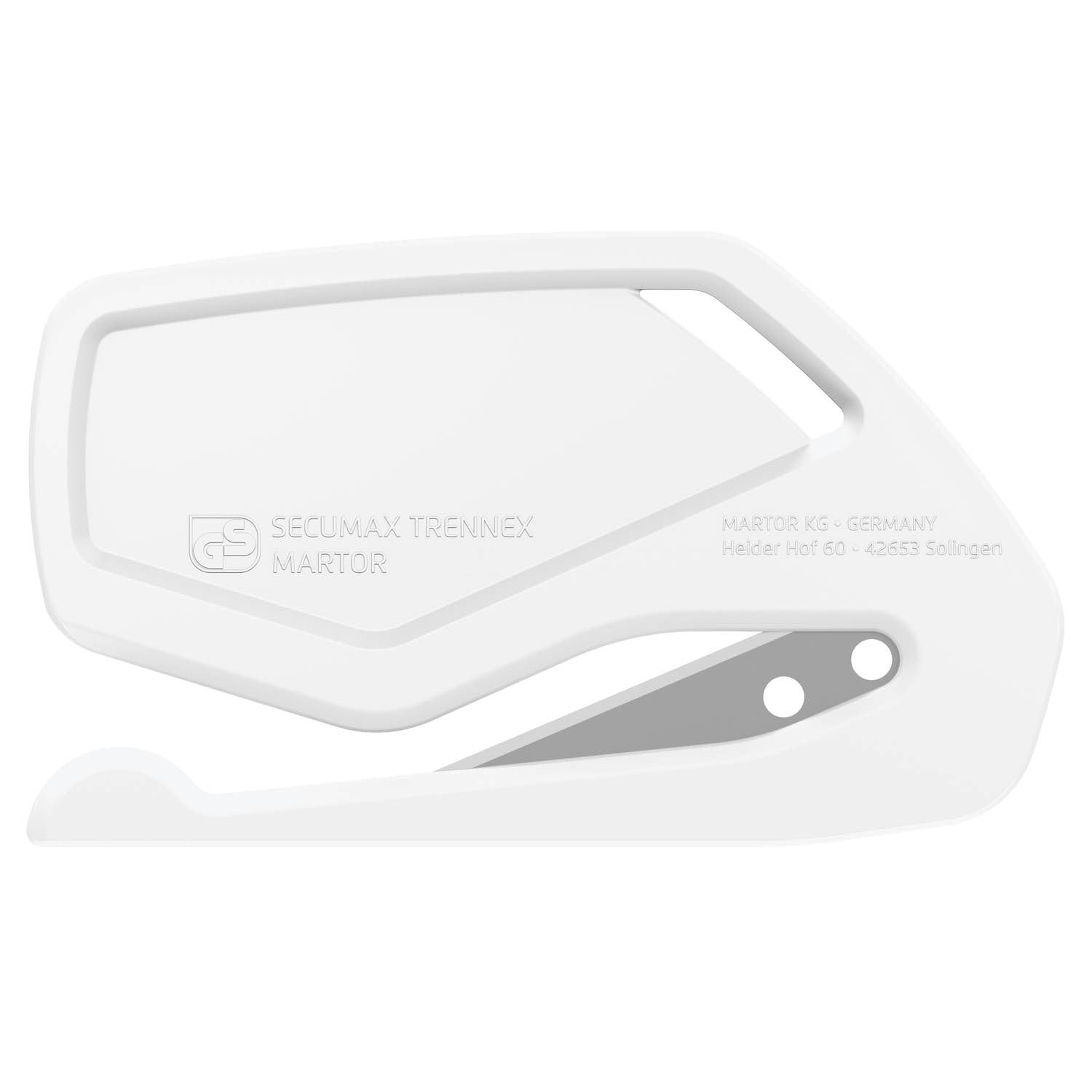 MARTOR 100 x Cuchillos de seguridad, Hoja oculta, TRENNEX con hoja puntiaguda 85, Cúter profesional, ligero, plástico, Para diestros y zurdos