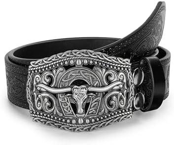 Western Cowboy Belt for Men Women, Waist 25-38"