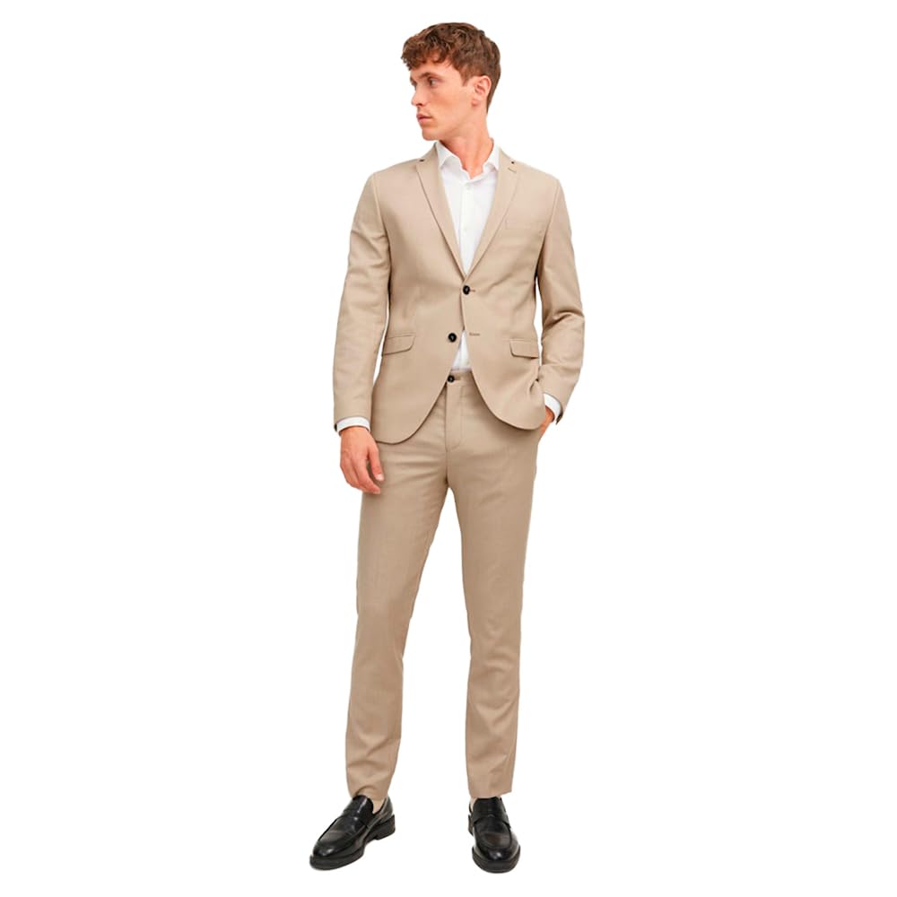 JACK & JONES Male Single Breasted Blazer JPRSOLARIS Super Slim Fit Blazer, Pure Cashmere, 38