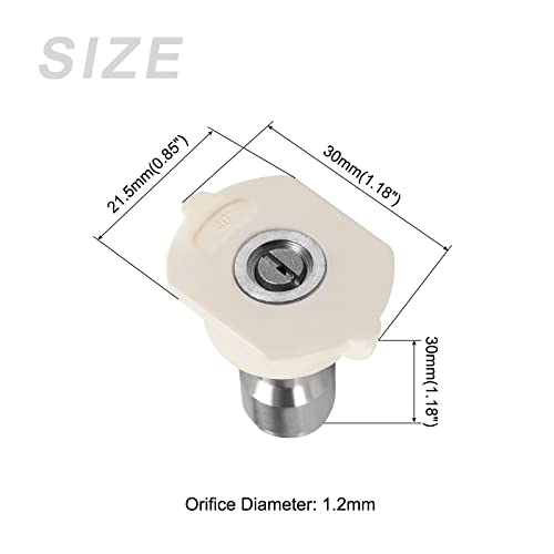 METALLIXITY Pressure Washer Nozzle Tips (1/4", 1.2mm/3/64) 2Pcs, Stainless Steel 40 Degree Quick Connect - Image 2