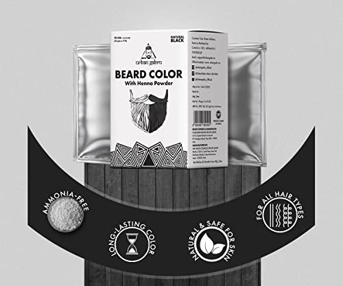 UrbanGabru Beard Color for Men with Henna Powder 70g - Black | No Parabens or Sulphates | Natural Beard Color
