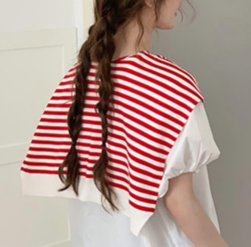 Women’s Striped Sweater Shawl Wrap Fashion Knitted Tie-Up Cardigan Cape Travel Pashmina Scarf Wraps Shoulder Top4