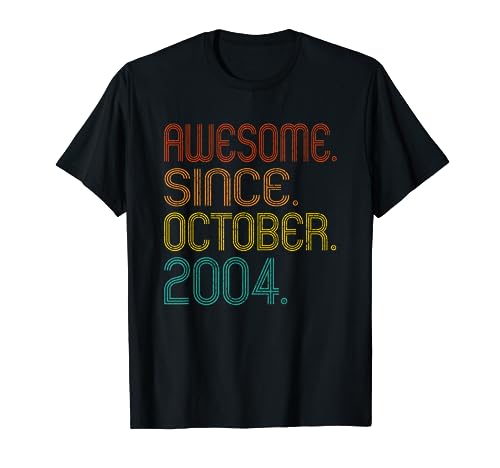 Awesome Since October 2004 Birthday 2004 Men Women Vintage Camiseta