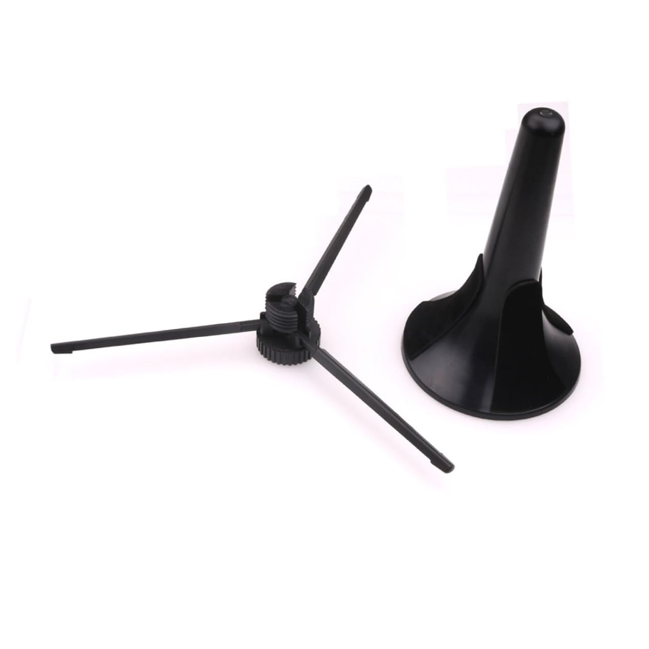 BESTonZON Trumpet Holder Stand Portable Foldable Metal Bracket Felt Pad Tripod Design for Trumpet Music Instrument Accessory