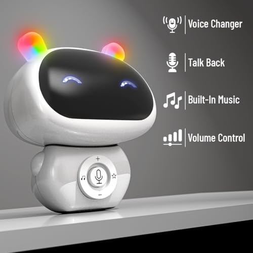 Image of Mirana Mr. Robot | Talkback Feature | Voice Changer | Onboard Music | Volume Control | Interactive Fun Toy for Babies and Kids (White)