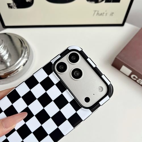 Coque iPhone 14 Plus esthétique damier noir pour femme active - 6