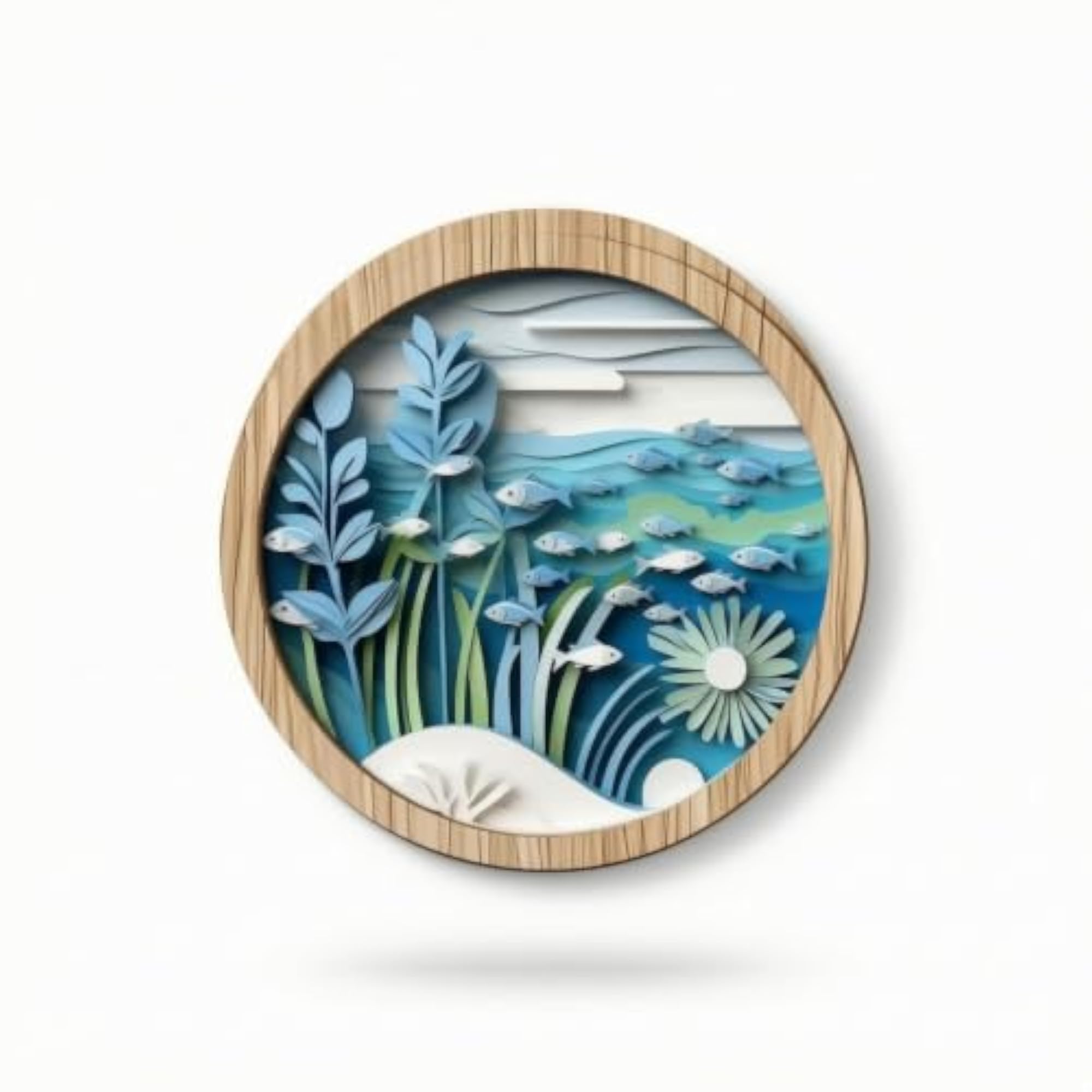 Round Wooden Plaque Layered Wall Decor, Rustic Home Accent