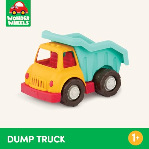 Image of Battat Wonder Wheels Dump Truck Toy, Tilting Bed, Recyclable Truck, Trucks