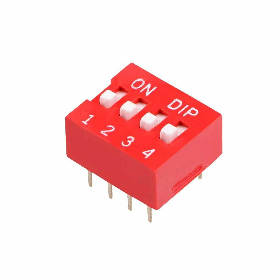 Wiring Connecting Terminals - 4 Position DIP Switch - Pack of 5
