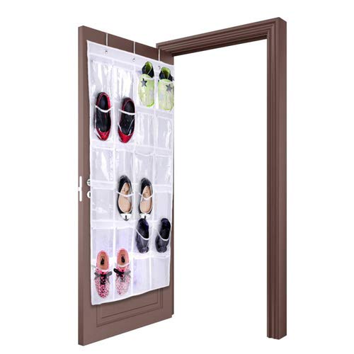 epasal24 Pockets Space Save Hanging Bag Shoes DIY Rack Hanger Pocket Storage Tidy Organiser