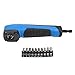 XHTLLO Right Angle Drill Adapter with Magnetic Bit Set, Hex Interface Electric Screwdriver Corner Attachment with 10pcs Screwdriver Bits, for Various Repair Needs(Blue)