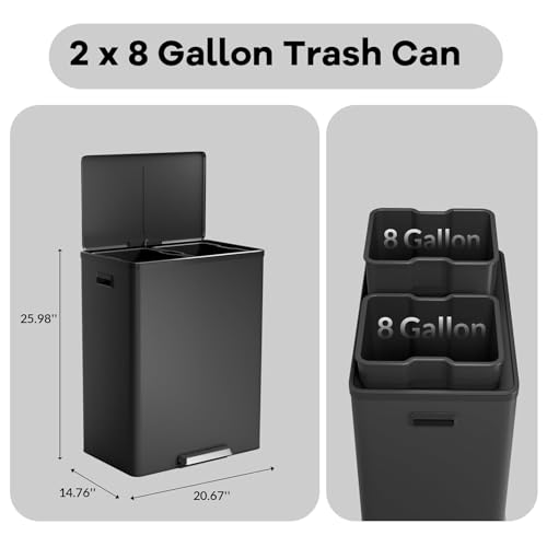 Bote de basura TrailBlaze 2 x 30 L acero inoxidable negro miniatura 3
