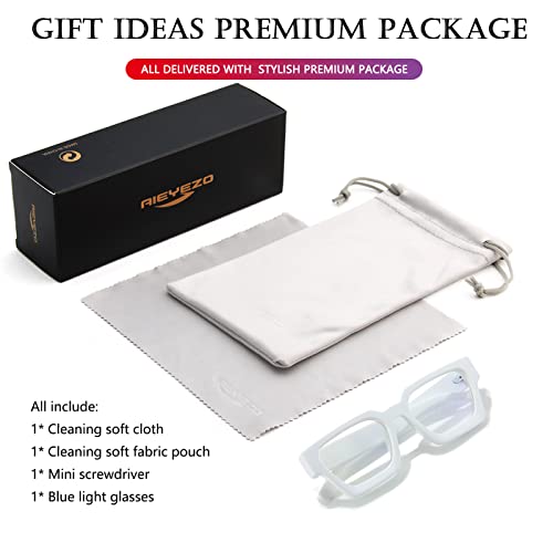Image of AIEYEZO Square Thick Frame Glasses for Women Men Fashion Blue Light Glasses Trendy Chic Computer Eyeglasses