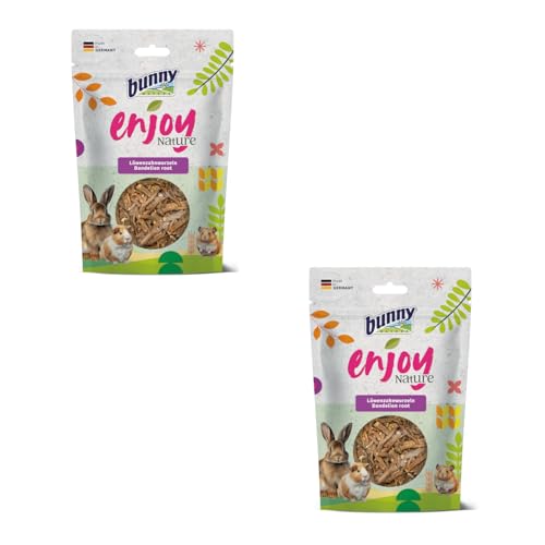 Bunny EnjoyNature Raíces de diente de león | Paquete doble | 2 x 100 g | Alimento único para conejos y roedores enanos | Rico en vitaminas B, C y E | 100% natural | Sin aditivos ni potenciadores del