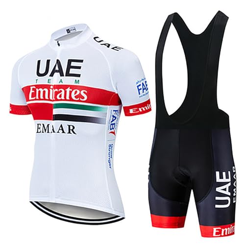 Oasisgalore Mens Cycling Jersey Set Moisture Wicking and Quick Dry Road Bike Cycling Shorts Sleeves Kits with 3D Cushion Padded Shorts (Red XL)