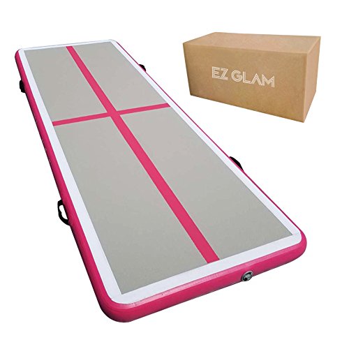 EZ GLAM 10ft/13ft/16ft/20ft Air Mat Tumble Track Inflatable Gymnastics Tumbling Track Mat with Electric Air Pump for Cheerleading/Practice/Beach/Park/Home use