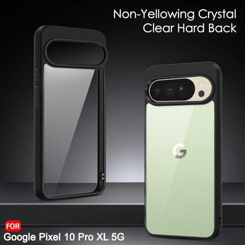 Image of KAPAVER Hybrid Shock Proof Series Back Cover Case Compatible with for Google Pixel 10 Pro XL (PC+TPU) (Black)