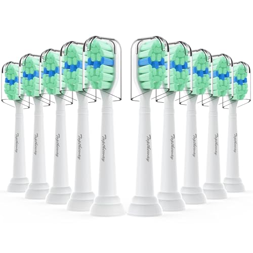 Toptheway Toothbrush Replacement Heads Compatible with Philips Sonicare C1 C2 Plaque Control Electric Toothbrush Head for ProtectiveClean 4100 5100 5300 10 Pack
