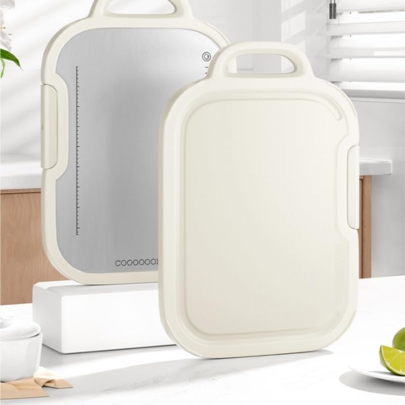 White Plastic Square Kitchen Chopping Board Home Use Available Both Sides with Anti Slip Properties