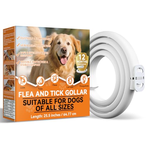 Aarovibe Collare Antiparassitario per Cani, Regolabile e Impermeabile con Protezione Naturale, 65cm Adatto a Tutte le Taglie, Protezione Efficace per 12 Mesi (1 Pack)