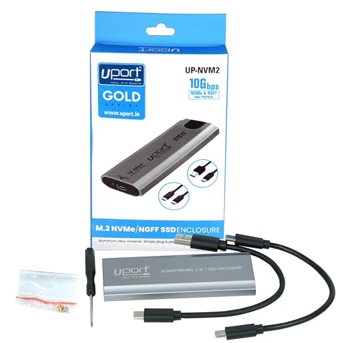 Image of M.2 NVMe SSD Enclosure Adapter, Tool-Free USB C 3.1 Gen2 (10Gbps) NVMe M.2 PCIe External Hard Drive Case Adapter for (M-Key & M+B Key) NVMe SSD (2230 / 2242 /2260 / 2280)
