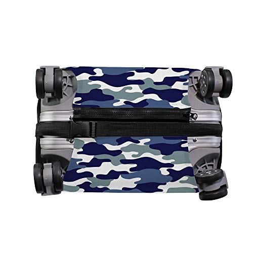 Housse de valise camouflage bleu CHEHONG en polyester extensible de 18 à 32 pouces - 5