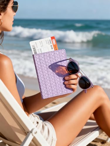 Image of FINTIE Passport Holder, Slim Travel Wallet RFID Blocking Card Case Cover Passport Cover Protector Essentials with Credit Card Slots for Women /Men | Slim