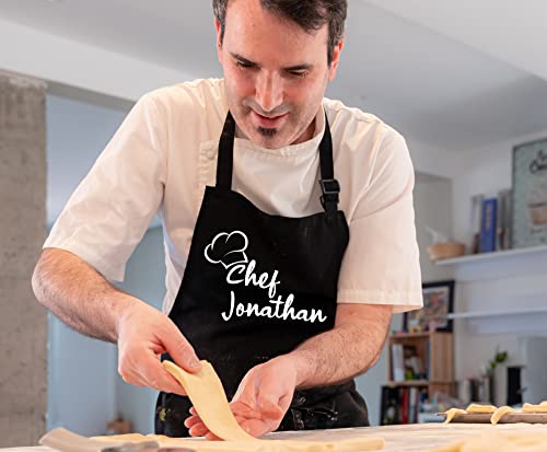 Personalized Chef Apron, Apron For Women Or Men With Pockets, Cooking Aprons For Women, Chef Apron For Men, Custom Kitchen Apron Customized Woman Man Aprons, Personalized Gift For Dad Or Mom #TOP6