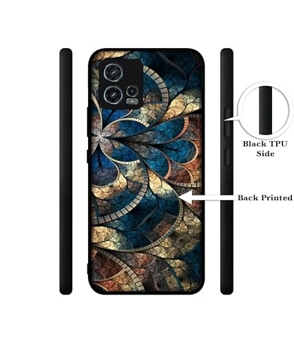 Image of Fractional Pattern Design Premium 2D Printed Metal Back Case Cover for Motorola Moto G72 4G