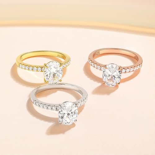 925 Sterling Silver Engagement Rings for Women Oval Cut Cubic Zirconia Wedding Promise Rings for Her Size 4-12.53