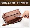 Mens Large Long Leather Clutch Hand Bag Wallet Purse Travel Passport Business Cell Phone Holster Credit Card Holder Case for Dad Husband (Black) #5