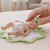 Cloveray 4inch Mini Platinum Silicone Reborn Baby Doll, Tiny Silicone Baby Dolls，Realistic Newborn Baby Dolls Full Body Stress Relief, Decoration, Gifts, Collectible