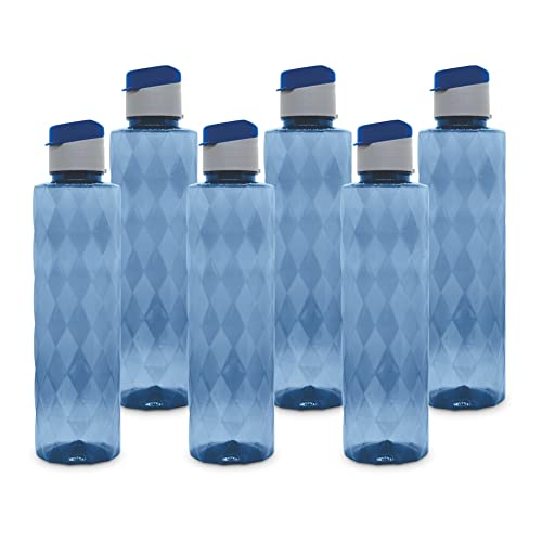 Image of FLAIR Forever PET Water Bottles With Fliptop Lid Set of 6 Pcs 1000 ML (BLUE)