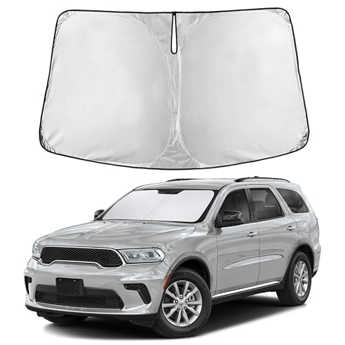 Image of EcoNour Windshield Sunshade Compatible for Dodge Durango 2011-2023 2024 2025, Sun Visor for Front Windshield & Window Sun Shade Cover, UV Heat Blocker & Protector, Car Accessories