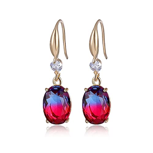 Boucles d'oreilles ovales en Tourmaline anti-allergie gouttes fête